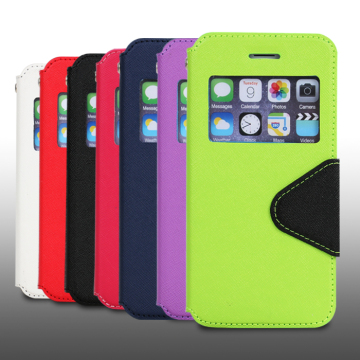 LZB flip leather pu view window phone case for samsung galaxy fame