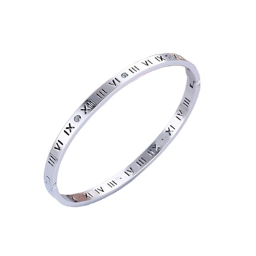 Fast Delivery Wholesale Fashion Jewelry: 3 Colors Roman Numeral Crystal Stainless Steel Ladies' Silver Bracelets