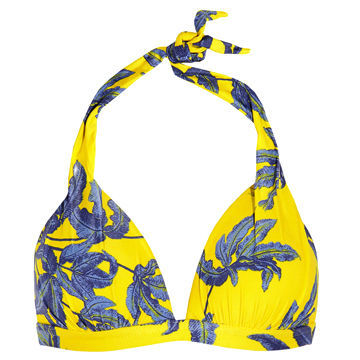 Floral Printed Bikini Tops, Made of 80% Nylon/20% Spandex, OEM/ODM Orders Welcome, Push-up Design