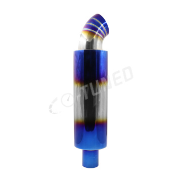 Custom Stainless Steel Muffler Titanium Blue Racing Tip 2/2.5 Inch Inlet