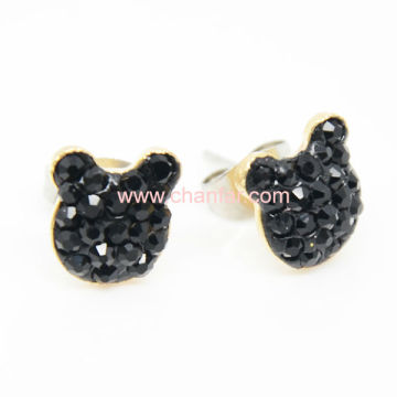 Wholesale Cute Beer CZ Diamond Polymer Clay Stud Earrings