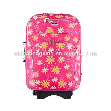 cheapest suitcase nylon soft luggage ,good quality carry on soft pink printing travel luggage