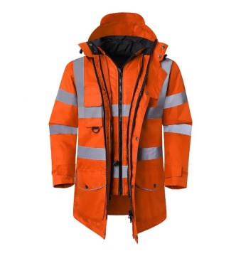 7 in 1 Hi-Vis Reflective Work Wear Customized Long Sleeve Safety Jacket