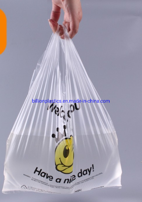 Plastic Shopping Grocery T Shirt Bag with Logo