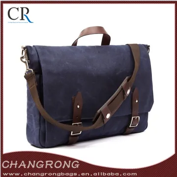 Premium Waxed Canvas Messenger Bag For Work And School