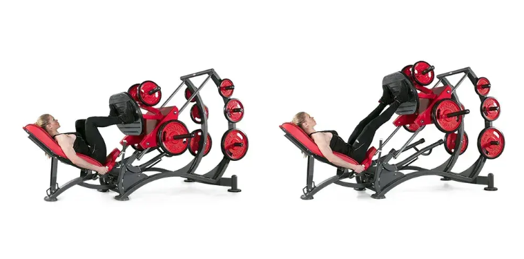 Incline split 45 degree leg press