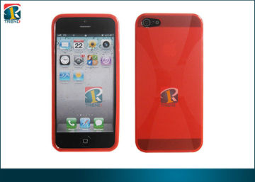 Fashionable Smart Red Durable Tpu With X Shape Case For Iphone 5 Tc-iph5-t008