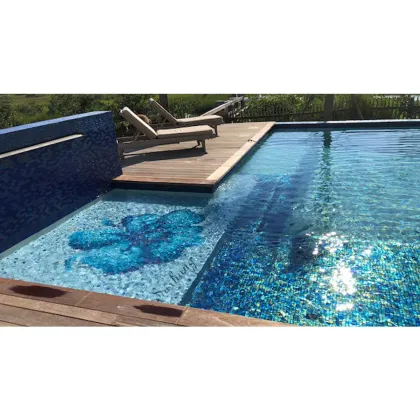 Customized Mosaic Design Blue Glass Mosaic for Swimming Pool mosaic tiles