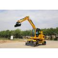 Marca Shanding Mini Excavadora de ruedas Excavadora SD90W