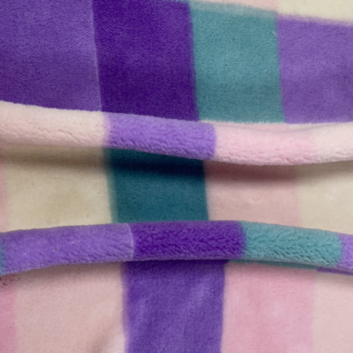 100%Polyester Coral Fleece with Chequer Printing Fabric