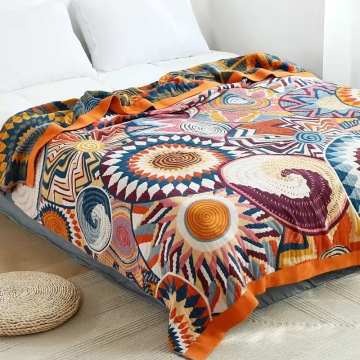 Big Size Vintage Gauze Woven Jacquard Cotton Blanket Quilt