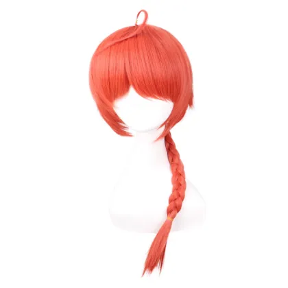 Orange Single Braid Kamui Cosplay Wig for Men - Ainizi 50 cm GINTAMA