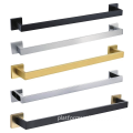 Modern Black and Silver Stainless Steel Towel Rack - Hotel & Door Use Bathroom Accessory