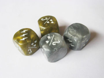custom engraved logo pearl marble dice