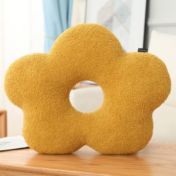 Cute Flower Shaped Teddy Fleece Floor Pillow for Home Decor