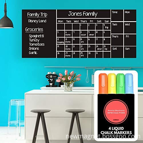Wall Calendar Chalkboard Dry Erase Calendar Monthly
