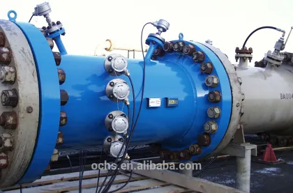 Flanged ultrasonic flowmeter for gas