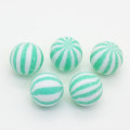 Mixed Color Watermelon Stripe Bead Without Hole Polymer Clay Simulation Candy Round Beads For Children Re-ment Accessories