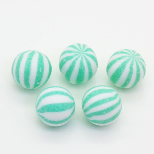 Mischfarbe Wassermelonenstreifen Perle ohne Loch Polymer Clay Simulation Candy Runde Perlen für Kinder Re-ment Zubehör