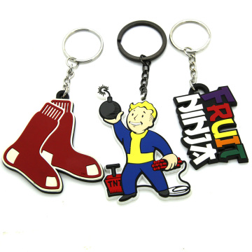colorful durable rubber silicone custom keychain