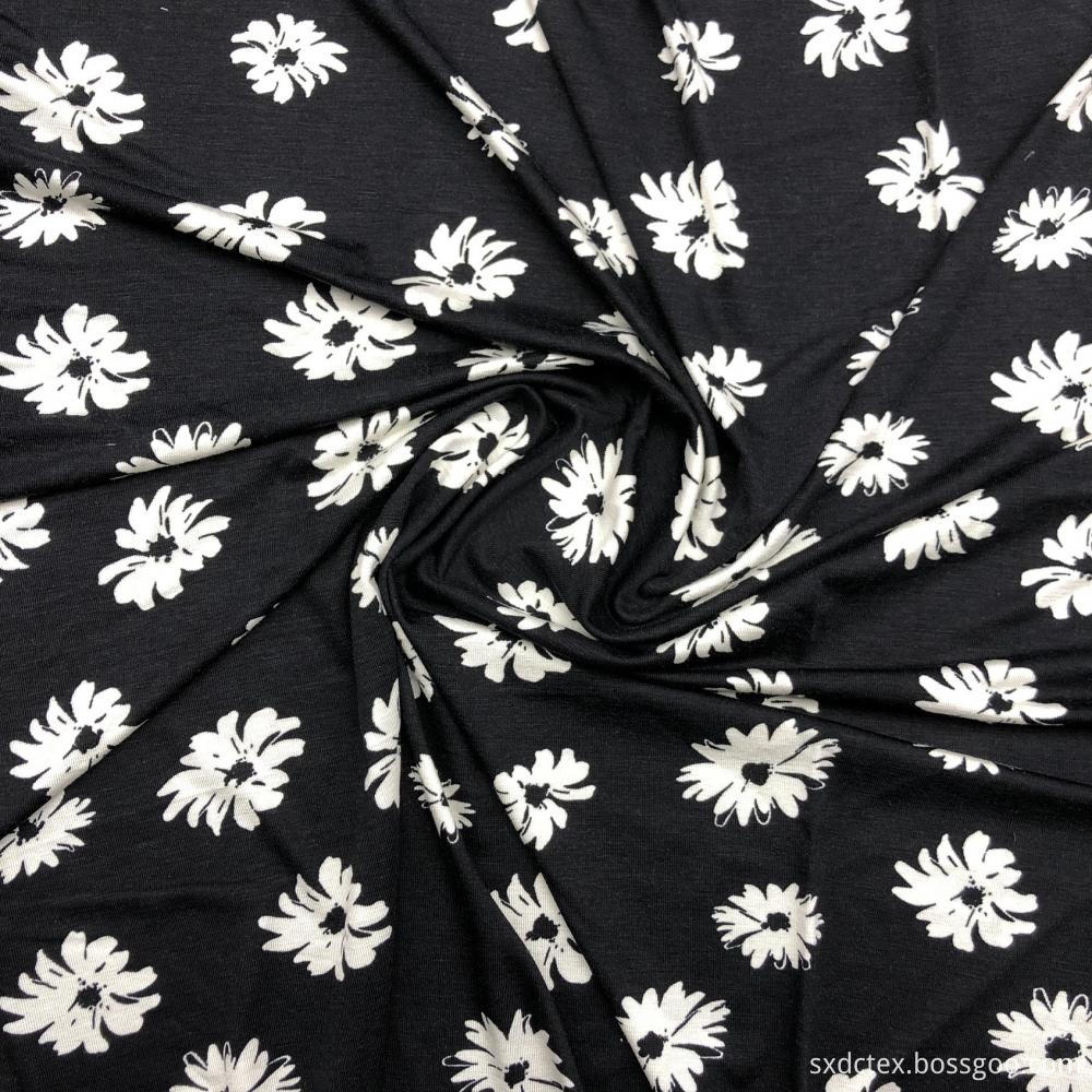Knitted Rayon Black Printed