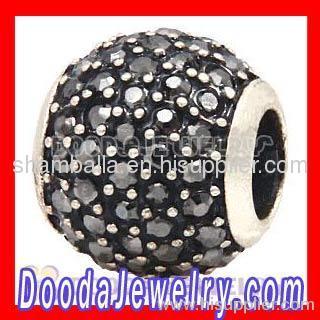 Venda por atacado preto Sterling Pave luzes charme europeu 791051nck