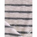 White Slub Stripe French Terry Knit