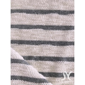 Branco Slub Stripe Francês Terry Knit