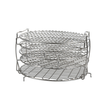 High Quality Air Fryer Accessories: 5-Layer Grill Dehydrator Stand, Food Grade Stainless Steel, Stackable Steam Rack