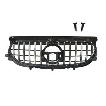 Chrome Radiator Grille for Mercedes-Benz GLA (H247) 2020-2023 GT Style Black Grill GLA200/GLA220/GLA180