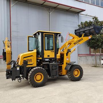 farm tractor with front end loader and backhoe