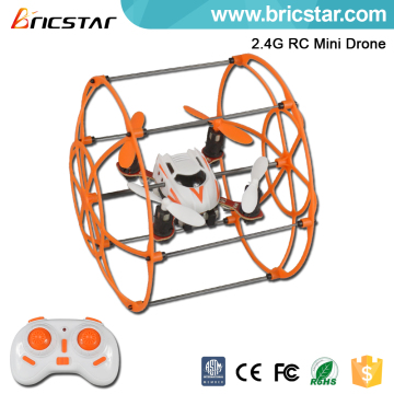 Slipping/climbing/flying 2.4G RC quadcopter mini drone with spherical protective ring.