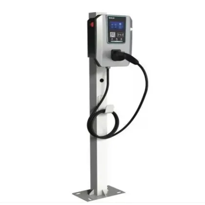 Electric car charging pile installed in charging station
