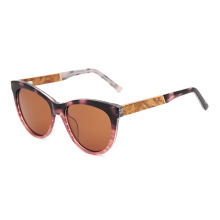 China Cat Eye Acetate Wooden Sunglasses Factory