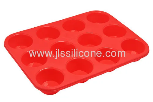 12 Cavities Round Silicone Bakeware For Cake, Muffin, Jelly, Chocolate 