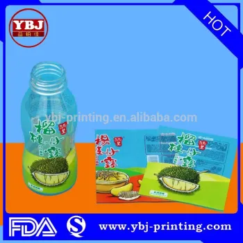 transparent PVC 30u Pet Shrink Wrapping Durian juice Labels