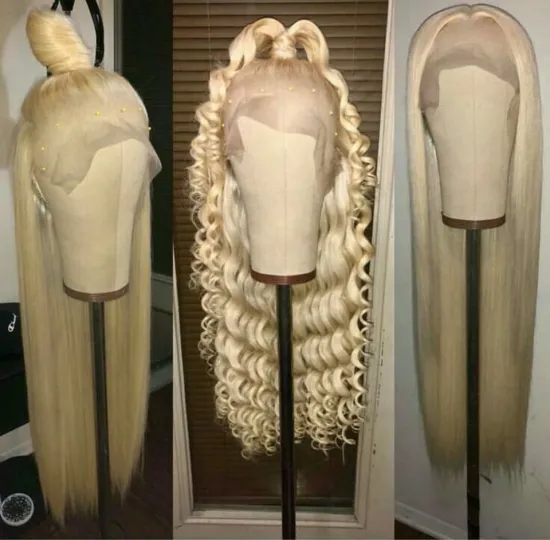 wholesale lace closure wigs bob blonde 613 100% virgin remy human hair lace front wig with closure,bob deep curly lace front wig