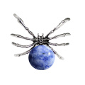 Sodalite 16MM Ball Antique Silver Spider Pendant (47x40mm) Keychain