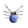 Sodalite 16MM Ball Antique Silver Spider Pendant (47x40mm) Necklace 45cm Black Cord