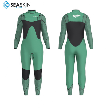 Seaskin Mens 4/3mm zip zip neoprene wetsuits สำหรับการขึ้นเครื่อง