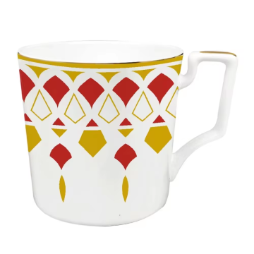 Gold and Black Bone China Tea Mug and Dinnerware Set