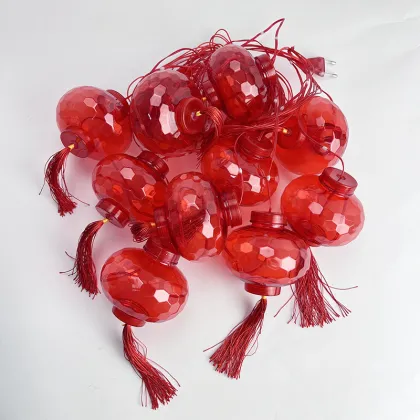 Chinese Knot Red Lantern LED String Lights for Chinese New Year and Christmas Decoration