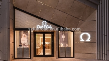 High end wrist watch glass display counters for brand watch retail stores
