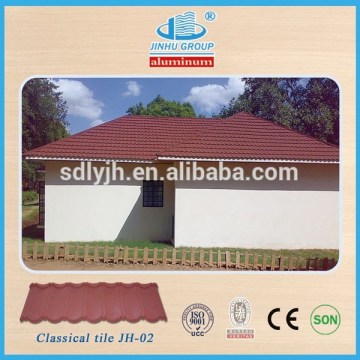 high quality cheap price stone coated metal roof tile for construction building material in Chile