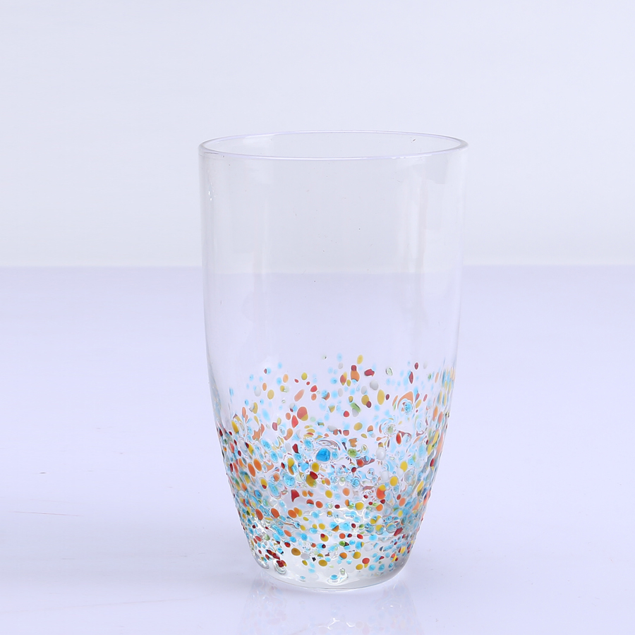 Color Bottom Decoration Drinking Glass