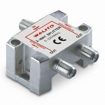 2 Ways Durable TV Splitter with 5 to 1000MHz, 5 to 2400MHz Frequency and Solid Zinc Alloy Casing