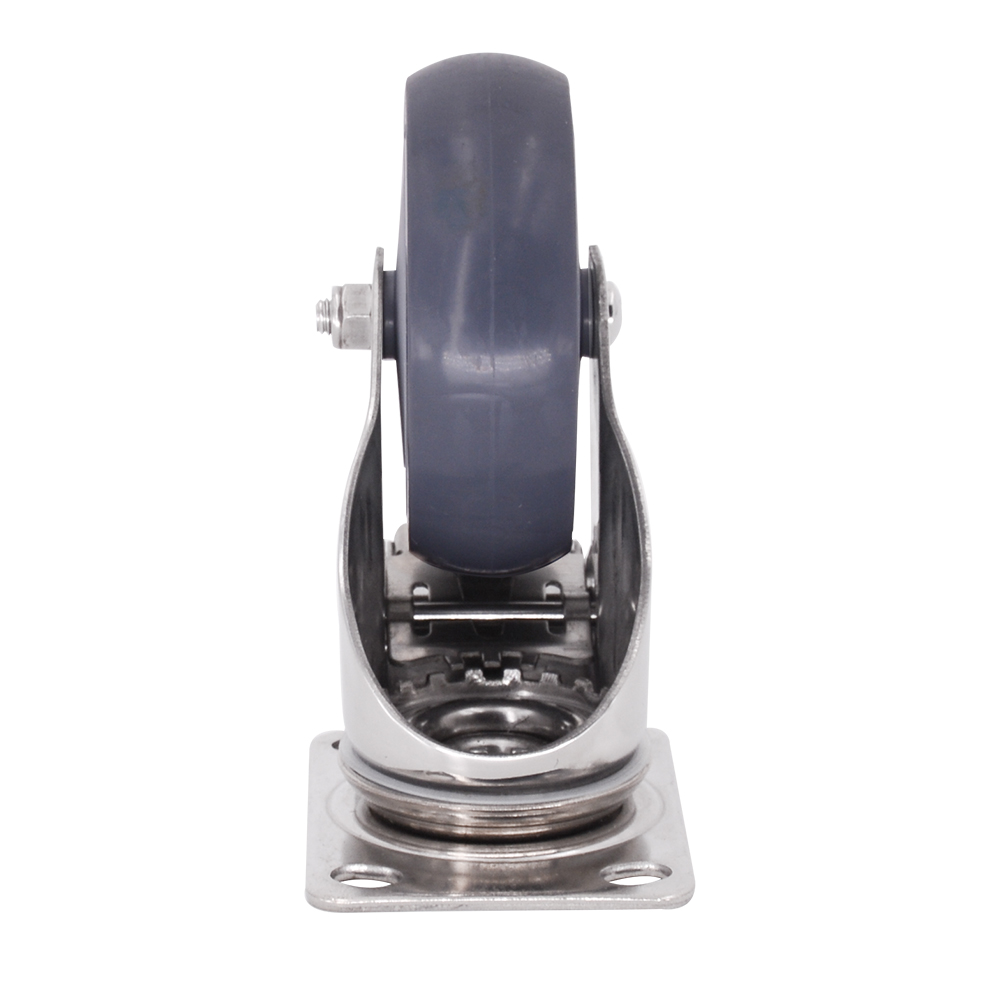 Thép không gỉ 4 inch TPR Caster có phanh