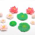 3D Multi Design résine blanc Lotus feuille verte ornement artisanat mignon bourgeon rouge fleur en fleurs fée jardin accessoires bijouterie