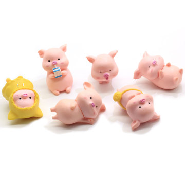 New Lovely Cute Pink Baby Schweine Modell Statue Figur Handwerk Handwerk Figur Ornament Miniaturen Mädchen Home Room Fairy Garden Dekoration