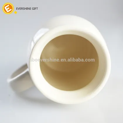 simple white ceramic milk bottle with handle 250ml